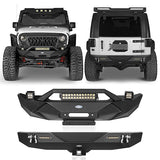 Blade Stubby Front Bumper w/Work Light Bar & Different Trail Rear Bumper Combo(07-18 Jeep Wrangler JK) - Rodeo Trail