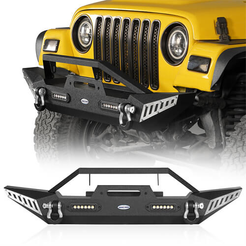 Jeep TJ Front Bumper w/Winch Plate for 1987-2006 Jeep Wrangler  YJ TJ - Rodeo Trail  r1011s 1