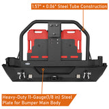 Mad Max Front Bumper & Rear Bumper w/Spare Tire Carrier for 2007-2018 Jeep Wrangler JK Rodeo Trail RDG.2038+RDG.2015 12