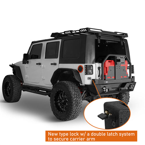 Mad Max Front Bumper & Rear Bumper w/Spare Tire Carrier for 2007-2018 Jeep Wrangler JK Rodeo Trail RDG.2038+RDG.2015 13