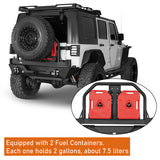 Mad Max Front Bumper & Rear Bumper w/Spare Tire Carrier for 2007-2018 Jeep Wrangler JK Rodeo Trail RDG.2038+RDG.2015 17