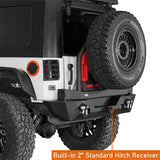 Mad Max Front Bumper & Rear Bumper w/Spare Tire Carrier for 2007-2018 Jeep Wrangler JK Rodeo Trail RDG.2038+RDG.2015 18