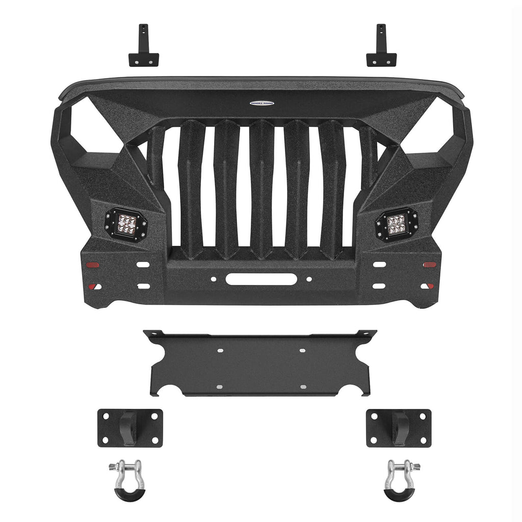 Mad Max Front Bumper & Rear Bumper w/Spare Tire Carrier for 2007-2018 Jeep Wrangler JK Rodeo Trail RDG.2038+RDG.2015 21