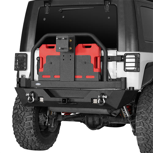 Mad Max Front Bumper & Rear Bumper w/Spare Tire Carrier for 2007-2018 Jeep Wrangler JK Rodeo Trail RDG.2038+RDG.2015 5