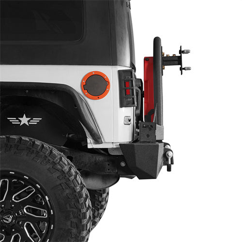 Mad Max Front Bumper & Rear Bumper w/Spare Tire Carrier for 2007-2018 Jeep Wrangler JK Rodeo Trail RDG.2038+RDG.2015 6
