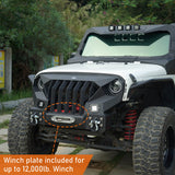 Mad Max Front Bumper & Rear Bumper w/Spare Tire Carrier for 2007-2018 Jeep Wrangler JK Rodeo Trail RDG.2038+RDG.2015 7