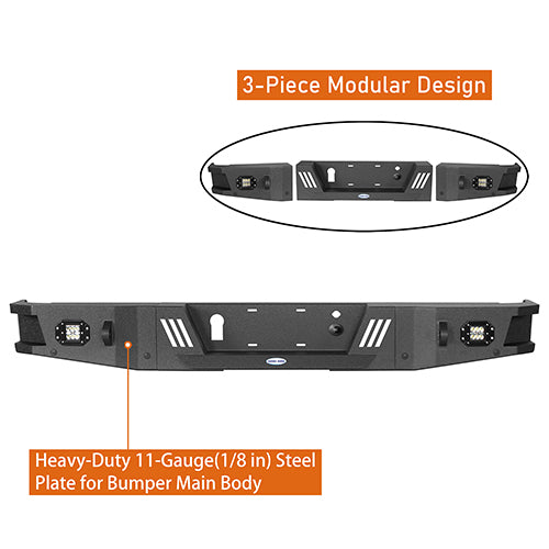 Front Bumper &  Rear Bumper &  Roof Rack for Fit for 2009-2014 F-150 SuperCrew, Excluding Raptor Rodeo Trail RDG.8205+8202+8204 18