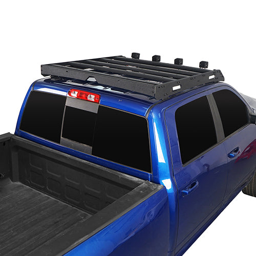 Front Bumper & Rear Bumper & Roof Rack Luggage Carrier for 2013-2018 Dodge Ram 1500 Crew Cab & Quad Cab,Excluding Rebel Rodeo Trail RDG.6000+6005+6004 10