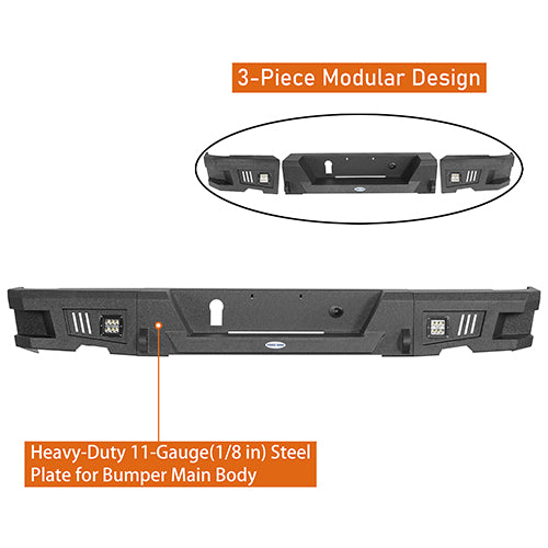 Front Bumper & Rear Bumper & Roof Rack Luggage Carrier for 2013-2018 Dodge Ram 1500 Crew Cab & Quad Cab,Excluding Rebel Rodeo Trail RDG.6000+6005+6004 16