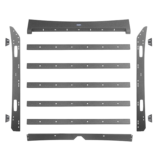 Front Bumper & Rear Bumper & Roof Rack Luggage Carrier for 2013-2018 Dodge Ram 1500 Crew Cab & Quad Cab,Excluding Rebel Rodeo Trail RDG.6000+6005+6004 30
