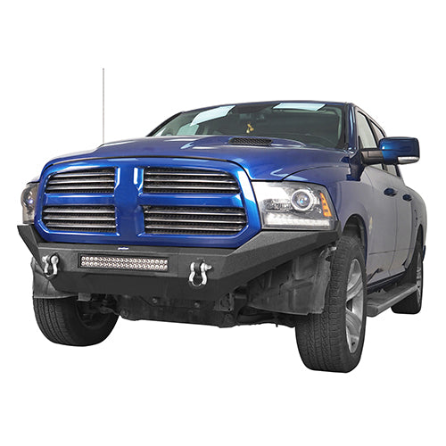 Front Bumper & Rear Bumper & Roof Rack Luggage Carrier for 2013-2018 Dodge Ram 1500 Crew Cab & Quad Cab,Excluding Rebel Rodeo Trail RDG.6000+6005+6004 4