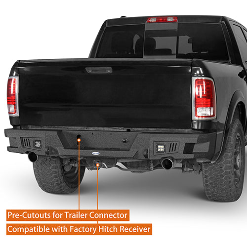 Front Bumper & Rear Bumper & Roof Rack Luggage Carrier for 2013-2018 Dodge Ram 1500 Crew Cab, Excluding Rebel Rodeo Trail RDG.6001+6005+6004 19