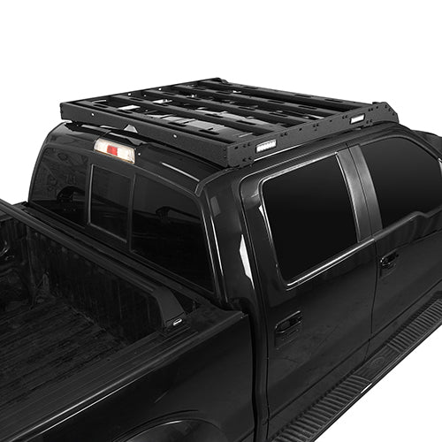 Front Bumper &  Rear Bumper &  Roof Rack Luggage Carrier for 2009-2014 Ford F-150 SuperCrew, Excluding Raptor Rodeo Trail RDG.8205+8201+8203 12