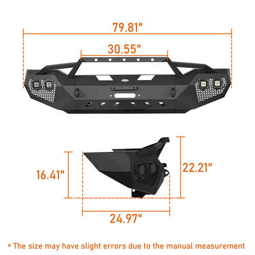Front Bumper & Rear Bumper & Roof Rack for 2007-2013 Toyota Tundra Crewmax Rodeo Trail RDG.5200+5206+5202 37