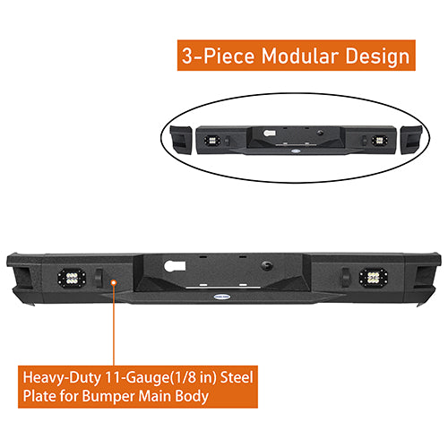 Front Bumper w/Hoop & Rear Bumper for 2007-2013 Toyota Tundra Rodeo Trail RDG.5200+5201 15