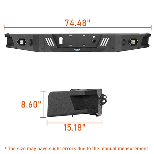 Front Bumper & Rear Bumper & Roof Rack for 2009-2014 Ford F-150 SuperCrew,Excluding Raptor Rodeo Trail RDG.8205+8201+8204 32