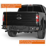 Front Bumper w/ Grill Guard & Rear Bumper for 2009-2014 Ford F-150 Excluding Raptor Rodeo Trail RDG.8200+8204 12