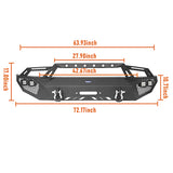 Front Bumper w/ Grill Guard & Rear Bumper for 2009-2014 Ford F-150 Excluding Raptor Rodeo Trail RDG.8200+8204 25