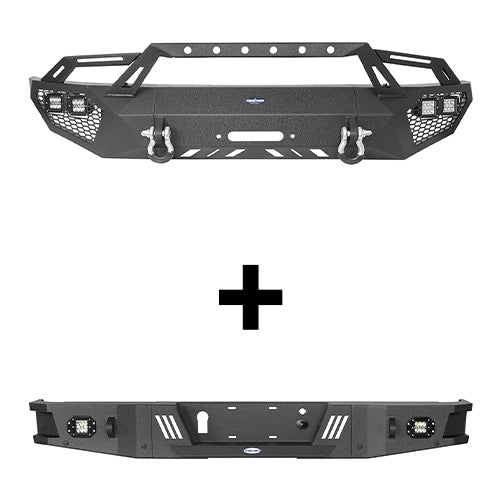 Front Bumper w/ Grill Guard & Rear Bumper for 2009-2014 Ford F-150 Excluding Raptor Rodeo Trail RDG.8200+8204 2