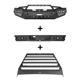Full Width Front Bumper & Rear Bumper & Roof Rack for 2007-2013 Toyota Tundra Crewmax Rodeo Trail RDG.5200+5201+5202 2