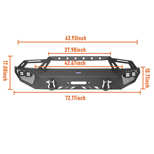 Ford F-150 Front Bumper &  Rear Bumper & Roof Rack for 2009-2014 F-150 SuperCrew,Excluding Raptor Rodeo Trail RDG.8205+8200+8204 35