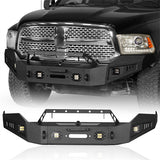 Full Width Front Bumper w/ Winch Plate & LED Spotlights(13-18 Dodge Ram 1500,Excluding Rebel) - Rodeo Trail
