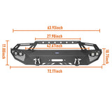 Front Bumper w/Grill Guard & Back Bumper for 2009-2014 Ford F-150 Excluding Raptor Rodeo Trail RDG.8200+RDG.8203 17