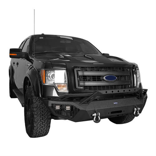 Front Bumper w/Grill Guard & Back Bumper for 2009-2014 Ford F-150 Excluding Raptor  Rodeo Trail RDG.8200+RDG.8203 3