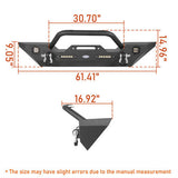 Jeep JL Mid Width Front Bumper with Winch Plate Rear Bumper for 2018-2023 Jeep Wrangler JL bxg543bxg505 Jeep Parts Jeep Body Kits Rodeo Trail RDG.3018+RDG.3003 14