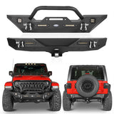 Jeep JL Mid Width Front Bumper with Winch Plate Rear Bumper for 2018-2023 Jeep Wrangler JL bxg543bxg505 Jeep Parts Jeep Body Kits Rodeo Trail RDG.3018+RDG.3003 1