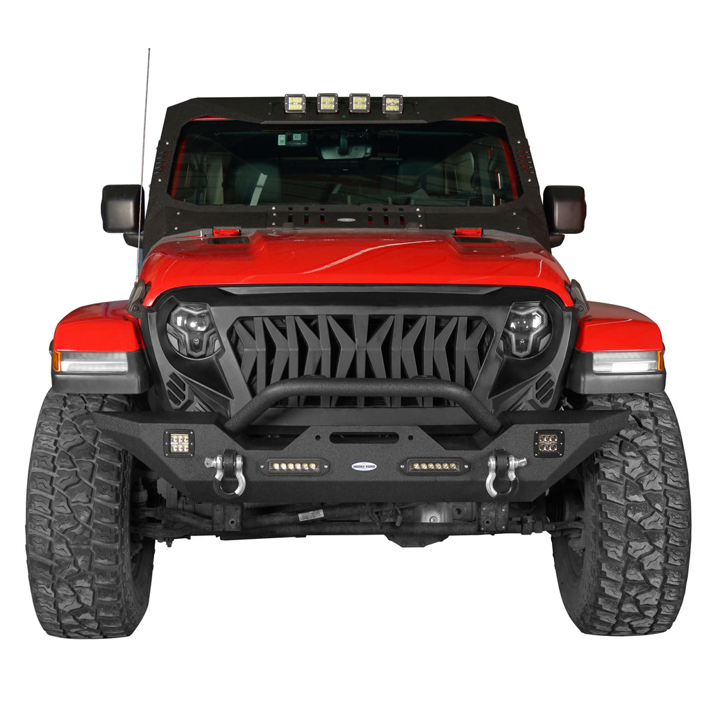 Jeep JL Mid Width Front Bumper with Winch Plate Rear Bumper for 2018-2023 Jeep Wrangler JL bxg543bxg505 Jeep Parts Jeep Body Kits Rodeo Trail RDG.3018+RDG.3003 4
