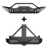 Jeep TJ Front and Rear Bumper Combo w/Tire Carrier for 1987-2006 Jeep Wrangler YJ TJ Rodeo Trail RDG.1010+RDG.1011 2