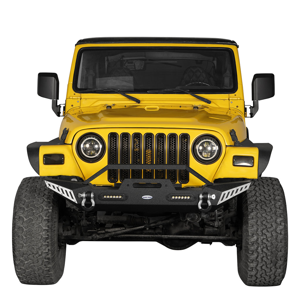 Jeep TJ Front and Rear Bumper Combo w/Tire Carrier for 1987-2006 Jeep Wrangler YJ TJ Rodeo Trail RDG.1010+RDG.1011 4