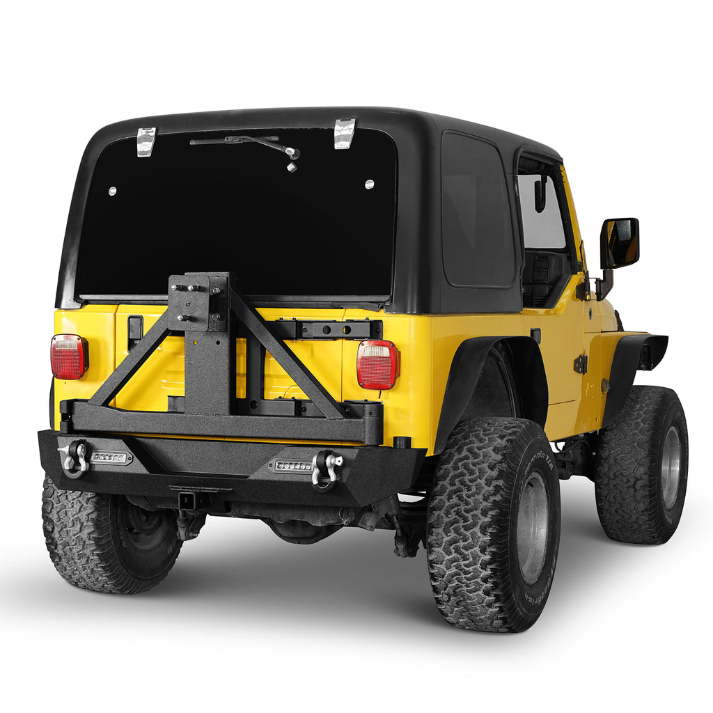 Jeep TJ Front and Rear Bumper Combo w/Tire Carrier for 1987-2006 Jeep Wrangler YJ TJ Rodeo Trail RDG.1010+RDG.1011 6