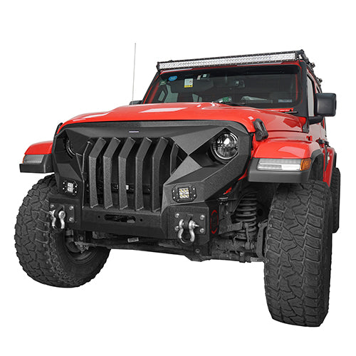 Jeep JL Mad Max Front Bumper & Rear Bumper for 2018-2023 Jeep Wrangler JL Rodeo Trail RDG.3003+3021 3