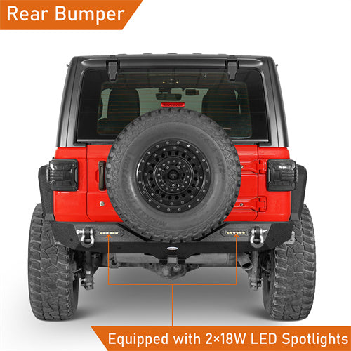 Jeep JL Mad Max Front Bumper & Rear Bumper for 2018-2023 Jeep Wrangler JL Rodeo Trail RDG.3003+3021 9