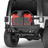 Rear Bumper with Rack Bar & Spare Tire Frame for 2007-2018 Jeep Wrangler JK - Rodeo Trail RDG.2015A+RDG.2015B 2