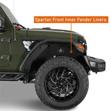 Spartan Front Inner Fender Liners Steel Wheel Lines for 2020-2023 Jeep Gladiator JT - Rodeo Trail  r7012s 8