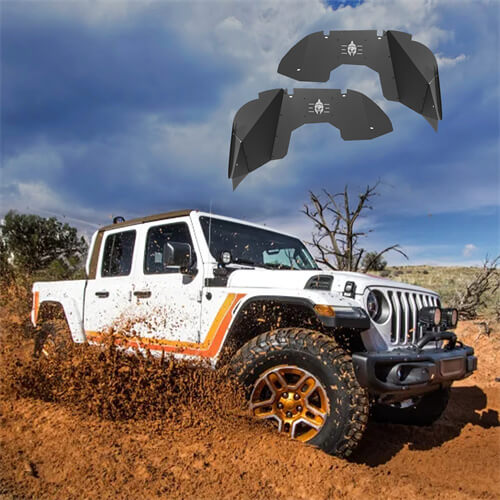 Spartan Front Inner Fender Liners Steel Wheel Lines for 2020-2023 Jeep Gladiator JT - Rodeo Trail  r7012s 1