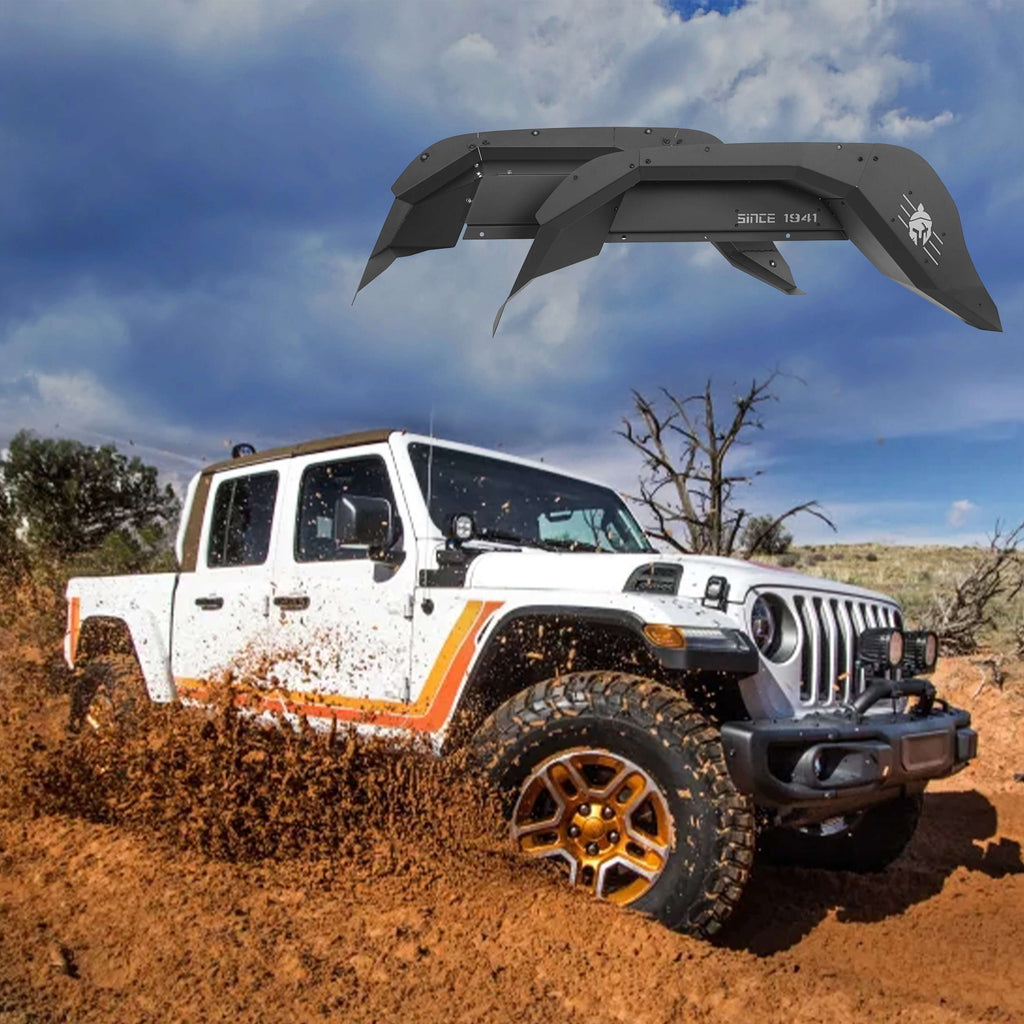 Jeep JT Spartan Rear Inner Fender Liners Wheel Lines for 2018-2023 Jeep Gladiator JT - Rodeo Trail r7013s 2