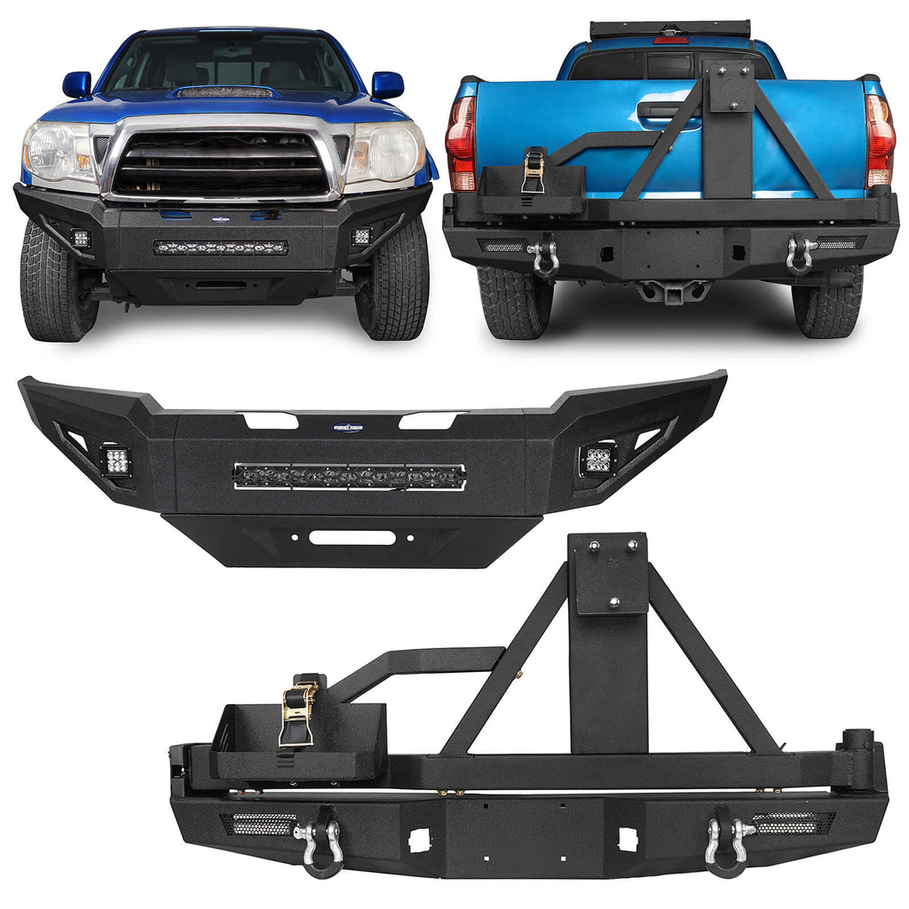 Tacoma Front Bumper & Rear Bumper w/Swing Out Tire Carrier for 2005-2011 Toyota Tacoma - Rodeo Trail b401940413-1