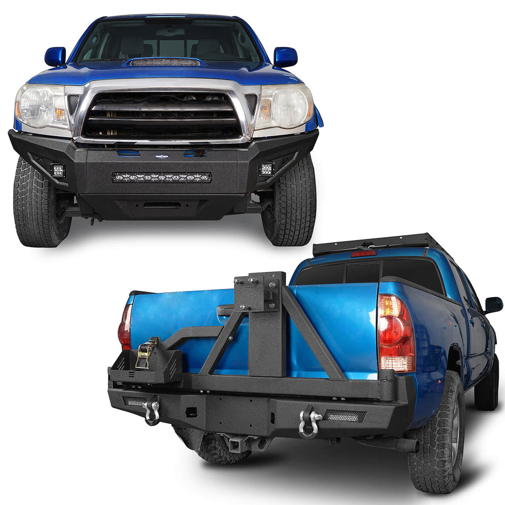 Tacoma Front Bumper & Rear Bumper w/Swing Out Tire Carrier for 2005-2011 Toyota Tacoma - Rodeo Trail b401940413-2