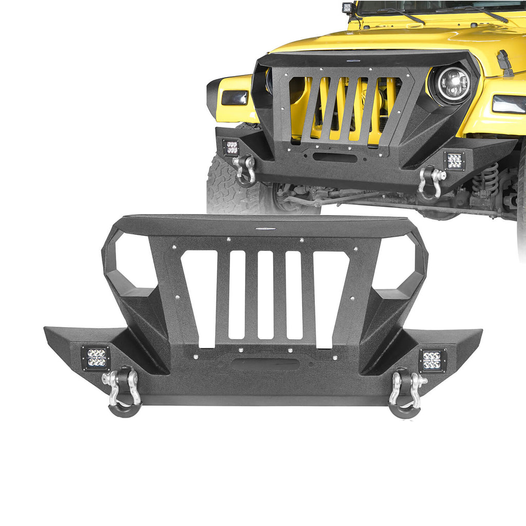Front Bumper with 2 D-Rings & Winch Plate for 1997-2006 TJ BXG172 1