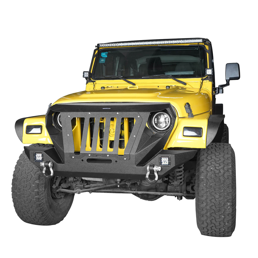 Front Bumper with 2 D-Rings & Winch Plate for 1997-2006 TJ BXG172 2