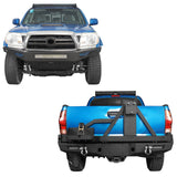 Full Width Front Bumper & Rear Bumper w/Tire Carrier for 2005-2011 Toyota Tacoma b40084013-2