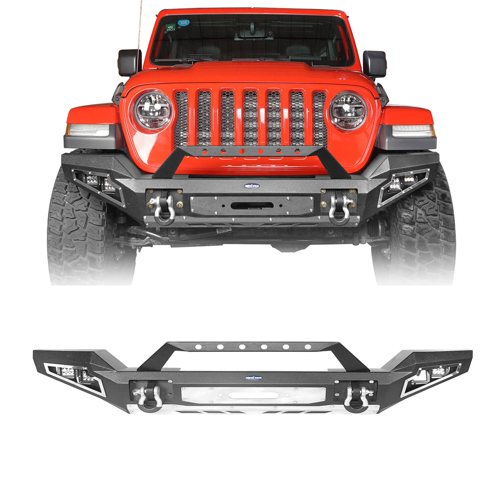 Full Width Front Bumper w/Winch Plate(18-23 Jeep Wrangler JL & 20-23 Jeep Gladiator) - Rodeo Trail