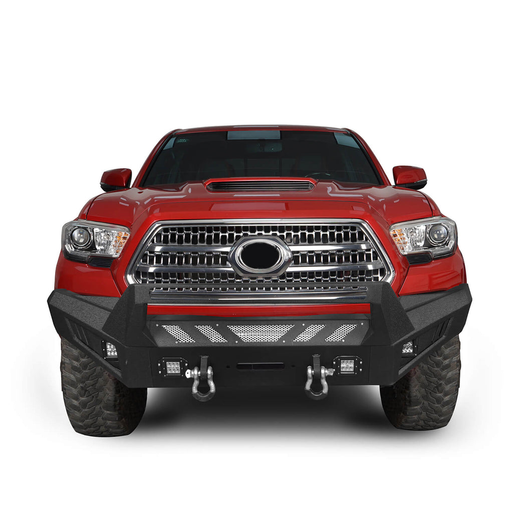 Full-Width Front Bumper with Low-Profile Hoop for 2016-2023 Toyota Tacoma 3rd Gen b4201-2