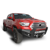 Full-Width Front Bumper with Low-Profile Hoop for 2016-2023 Toyota Tacoma 3rd Gen b4201-3