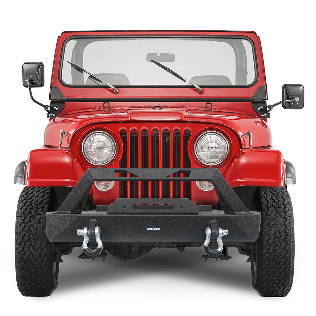 Jeep CJ Stubby Front Bumper with Winch Plate for 1976-1986 Jeep Wrangler CJ Offroad Jeep CJ Bumpers R9015 2
