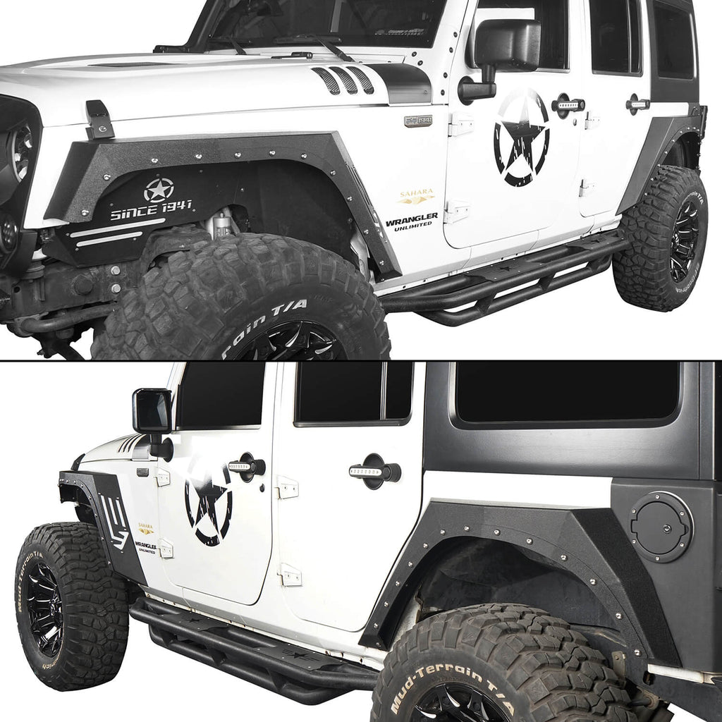 Armour Style Fender Flares & Front Inner Fender Liners (07-18 Jeep Wrangler JK) - Rodeo Trail®